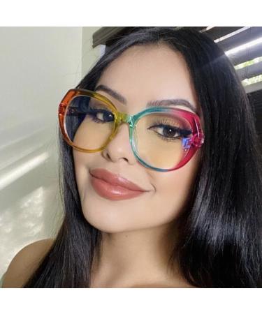 SERONI TR90 Blue Light Blocking Glasses for Women & Men - UV Protection Computer & Reading Frames 53mm Colored Polygon Design - Buy Online on GoSupps.com