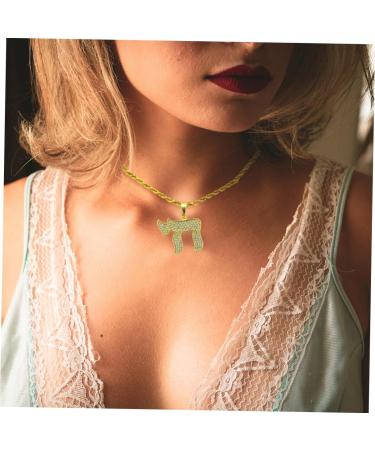 HAPINARY Rhinestone Necklace Necklaces Jewelry Necklaces Beach Clavicle Chain Fashion Necklace Pendant Diamond Man Hebrew - Buy Online on GoSupps.com