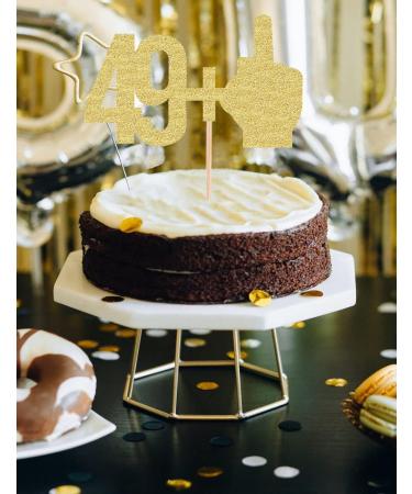 AHAORAY 49+1 Cake Topper - Gold Glitter 50th Birthday Party Cake Decoration Supplies Perfect for Fifty Birthday Party 50th Anniversary or 50 Fabulous - Buy Online on GoSupps.com