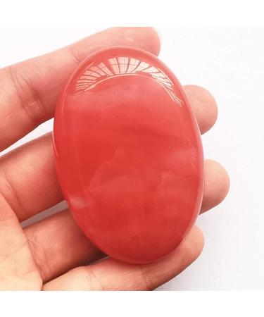 Manekieko Cherry Quartz Worry Stones | Oval Palm Healing Crystal Massage Stone | International Shipping - Buy Online on GoSupps.com