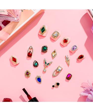 84 Pieces 3D Nail Charms Gold Heart Drop Rhinestones Art for Acrylic Nails - Colorful Crystals and Big Gems - DIY Nail Decorations for Women and Girls - 42 Styles (Bright Style) - Buy Online on GoSupps.com