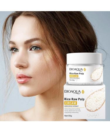  LINGJIONG Raw Pulp Rice Moisturizing Face Cream Anti-Aging Cream Nourishing and Hydrating Skin Cream with Rice Extract for Women - Buy Online on GoSupps.com