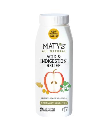 Maty s Acid & Indigestion Relief Liquid  Safe & Effective All Natural Heartburn Antacid Alternative Made with Apple Cider Vinegar Ginger & Turmeric  6 fl oz