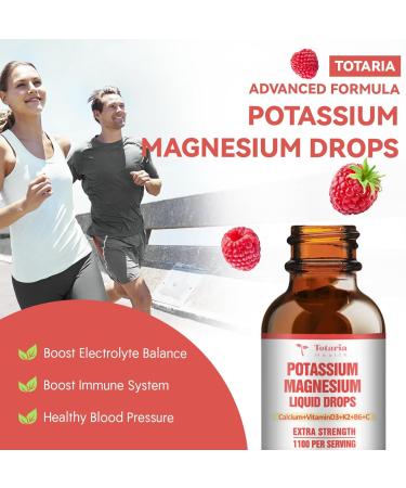 Potassium Magnesium Supplement Liquid Drops - High Absorption Potassium Supplement with Magnesium Calcium Vitamin D3 K2 Vegan Non-GMO Potasio Support Leg Cramps Bone Muscle - 2 Fl oz 2 Fl Oz (Pack of 1) - Buy Online on GoSupps.com