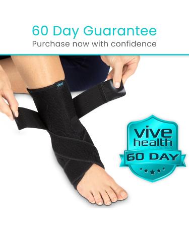Vive Sprained Ankle Brace - Compression Support for Men & Women | Neoprene Stabilizer for Sports Tendonitis & Heel Spur - Right/Left Foot Immobilizer - Buy Online on GoSupps.com