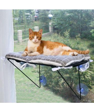 Cat Window Perch, Cat Hammock Window Seat with 4 Sturdy Suction Cups, Cat Window Bed Providing 360 Unobstructed Sunbathe, Napping & Overlooking Indoor. Hammock Mat Unlimited Season