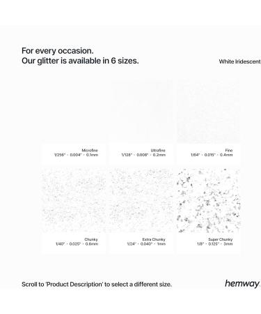 Hemway Eco-Friendly Biodegradable Glitter 100g | Vegan Sparkle for Face Eyes Body Hair & Crafts - White 3mm - Festival Makeup & Craft Supplies - Buy Online on GoSupps.com