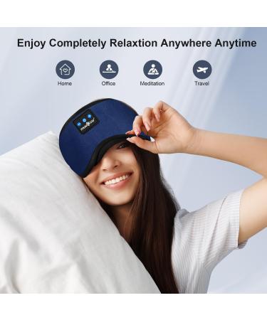 Bluetooth Sleep Headphones Eye Mask - Ultra-Soft & Washable - Perfect for Side Sleepers/Office/Travel - Birthday Gift for Men Women - Blue - Buy Online on GoSupps.com