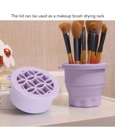 Foldable Silicone Makeup Brush Cleaning Mat & Hanging Drying Net - Compact Efficient Organizer in Purple | Multi-Purpose Beauty Tool for Easy Storage - Buy Online on GoSupps.com