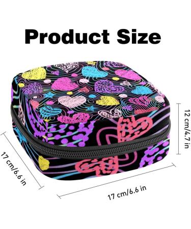 Colorful Hearts Storage Bags for Women's Bandages & Menstrual Products | Portable Tampon & Pad Holders for School & Office - Buy Online on GoSupps.com