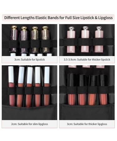 Lipstick Organizer - 32 Slots Portable Travel Lipstick Holder with Elastic Bands | Makeup Storage Bag for Lipsticks and Lip Glosses - Buy Online on GoSupps.com