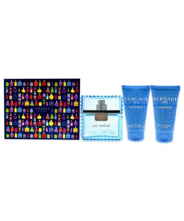Versace Man Eau Fraiche by Versace for Men - 3 Pc Gift Set 1.7oz EDT Spray 1.7oz Bath and Shower Gel