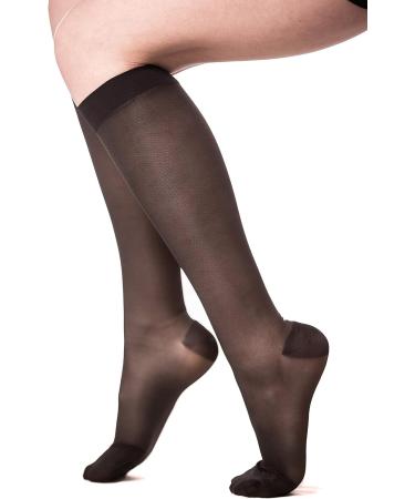 Medicella Sheer Knee High Compression Socks - Closed Toe 20-30 mmHg Medical Quality Circulation Support Stocking - Made in USA - Small Black - Buy Online on GoSupps.com