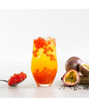 Fruit Bubble Tea Kit Gift Box | 3 Servings | Passion Fruit Syrup, Strawberry Popping Boba, Tea Bags & Paper Straws | THE TEASHED - Buy Online on GoSupps.com