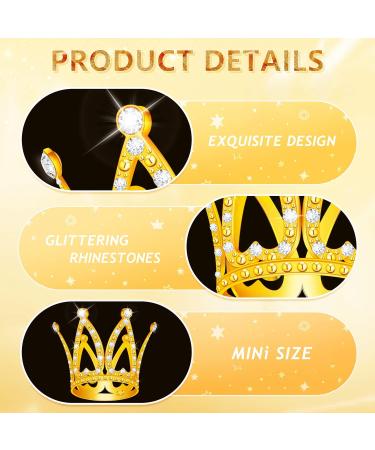 15Pcs Crown Cake Topper Gold Silver Mini Crowns Small Crystal Pearl Cupcake Toppers for Flower Arrangements Cupcake Baby Shower Birthday Party Wedding Decor Gold Silver - Buy Online on GoSupps.com