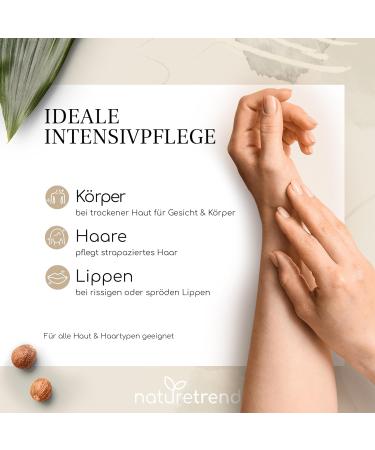 Premium Nature Trend Shea Butter 250g - Cold-Pressed Vegan Body Butter | Moisturizing Fragrance-Free Natural Cosmetics for All Skin Types - Buy Online on GoSupps.com