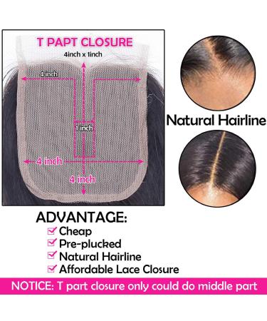 Brazilian Straight Human Hair Bundles with T Part Closure - 10A Unprocessed Virgin Short Bob Hair Bundles with Hand-Tied Lace Closure 10 10 10+10 - Buy Online on GoSupps.com
