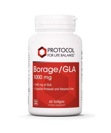 PROTOCOL FOR LIFE BALANCE - Borage/GLA 1,000 mg - Rich in Omega-6 Fatty Acids - Helps Reduce Inflammation, Supports Healthy Immune System, Joint Function, Hormonal Imbalances - 60 Softgels