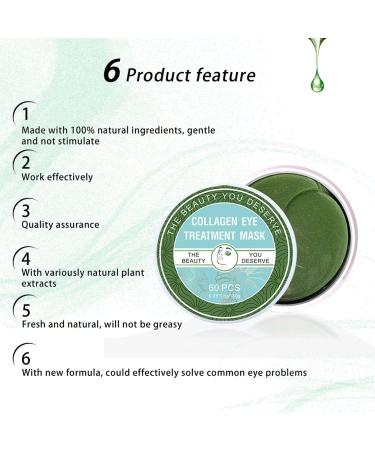 Under Eye Patches Collagen Green Algae Eye Mask with Seaweed for Under Eye Bags Dark Circles Natural Eye Gel Pads for Puffy Eyes Moisturizing Repairing - Buy Online on GoSupps.com