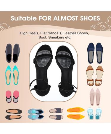 4 Pairs Metatarsal Pads for Women - Anti-Sliding Forefoot Cushions for Open Toe Shoes | Ball of Foot & Heel Inserts for All-Day Comfort & Pain Relief (Clear & Black - Buy Online on GoSupps.com