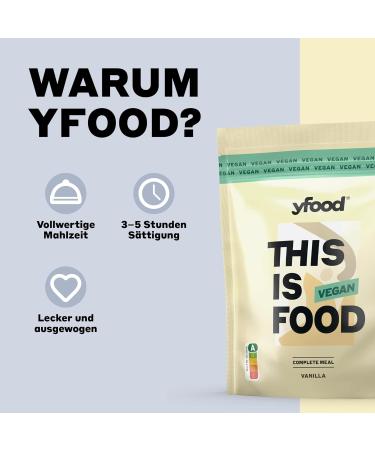 Yfood Vegan Vanilla Powder | Delicious On-the-Go Meal | 26g Protein 17 Meals 26 Vitamins & Minerals | 1.5kg Bag - Buy Online on GoSupps.com