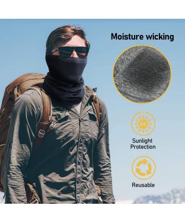 TICONN Black Neck Gaiter Face Cover - Breathable Sun & Wind-Proof for Skiing, Fishing, Hiking & Cycling - Buy Online on GoSupps.com