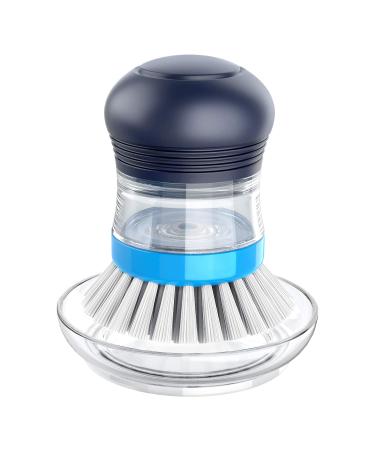 MR.SIGA Soap Dispensing Palm Brush Storage Set Kitchen Brush with Holder for Pot Pan Sink Cleaning 1 Set