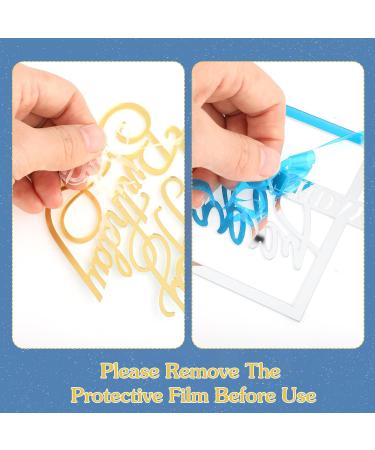 10PCS Happy Birthday Cake Toppers Side Mirror Acrylic Cake Topper Gold Silver Happy Birthday Cake Decorations Cake Inserts Cake Decor Birthday Cupcake Toppers for Birthday Party Cake Desserts Supplies - Buy Online on GoSupps.com