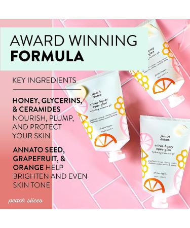 Peach Slices Citrus-Honey Aqua Glow Moisturizer 3.04 oz - Hydrating Gel for Sensitive, Dry, Oily, Dull, Acne Prone Skin with Honey Extract - Korean Skin Care - Buy Online on GoSupps.com