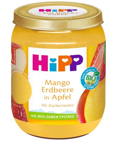 HiPP Organic Fruits Mango Strawberry in Apple 160g Pack of 6 (6x160g)