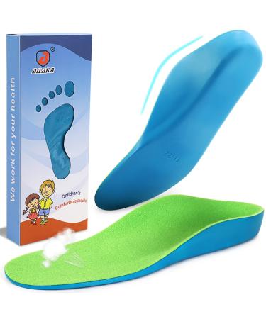 Ailaka Kids Orthotic Arch Support Insoles PU Foam Cushioning Arch Support Shoe Insert for Overpronation Children Toddlers Flat feet Plantar Fasciitis(4-6 M US Big Kid) 4-6 M US Big Kid Green