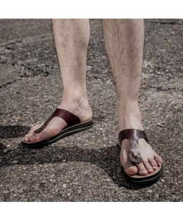 Harssidanzar Men's Orthotic Arch Support Flip-Flops, Snakeskin Design, Size 11 - Buy Online on GoSupps.com