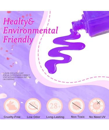 Jelly Nail Polish - Transparent Purple Nail Polish - Breathable Neon Jelly Style Nail Varnish - Air Dry Vegan Base Natural Nail Polish Long Lasting Air Dry No Need UV Nail Art - Buy Online on GoSupps.com