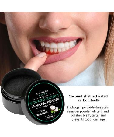 Coal Toothpaste Powder | Coconut Tooth Whitener | Activated Carbon with Bamboo Toothbrush | Stain Remover & Safe for Enamel - Buy Online on GoSupps.com