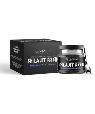 Organic Pure Himalayan Shilajit Resin 25g with Spoon - 85+ Trace Minerals & Fulvic Acid - High Nutritional Potency - 50 Servings - Buy Online on GoSupps.com