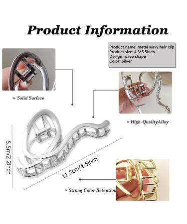 Punk Style Metal Silver Hair Claw Barrette - Irregular Hair Clip for Women, Hair Accessory 1Pcs - Buy Online on GoSupps.com