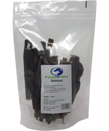 Food4Pets Deer Skin Dog Treats - Grain-Free 200g Chew Snacks | 100% Natural Game Meat for Healthy Dogs - Buy Online on GoSupps.com