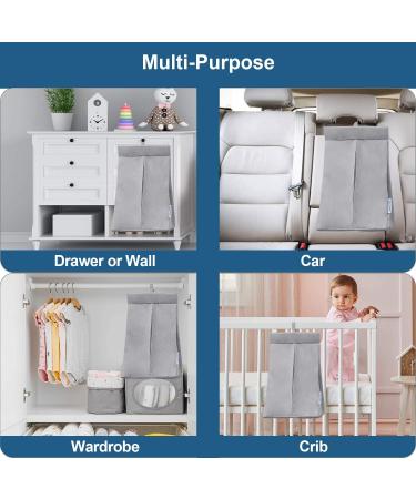 Light Grey Diaper Stacker & Caddy Organizer: Easy Access, Dustproof & Portable - Ideal for Adults or Nursery - Buy Online on GoSupps.com