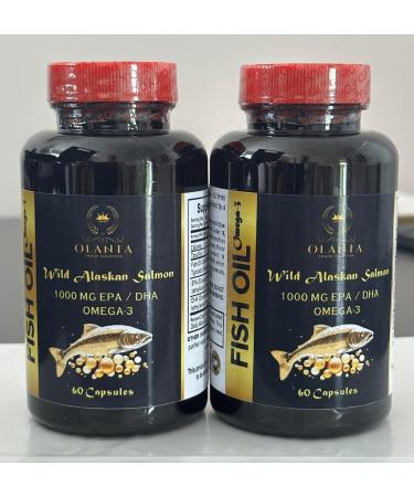 Fish Oil Omega 3 Supplements - Omega 3 softgels Supports Joint Eyes Brain Wild-Caught Molecularly Distilled Fish Oil - 2 Bottles 120 Capsules
