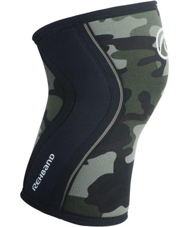 Rehband Knee Sleeve 7mm Neoprene for Strength Training & Fitness - Flexible Non-Slip Camo Knee Brace for Men & Women - 1 Pair S | International Shipping Available - Buy Online on GoSupps.com