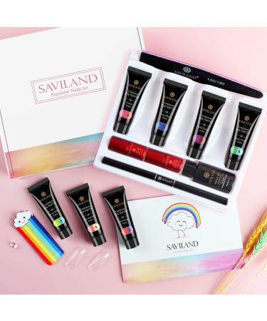 Saviland Glows in the Dark Poly Nail Gel Kit - 7 Neon Colors for Halloween and Christmas Parties - Buy Online on GoSupps.com