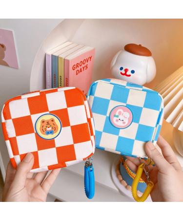Large Capacity Cute Chequered Sanitary Napkin Storage Bag - Portable Pouch for Teen Girls (Black) - Buy Online on GoSupps.com