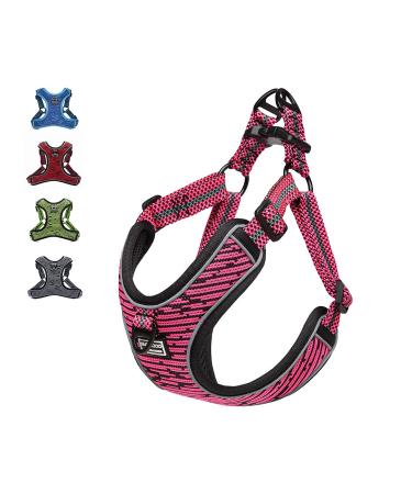 Suredoo dog harness for medium small dog puppies pets anti -train dishes no pull safety harness reflective breast harness Dog harness soft adjustable (s pink) s pink - Buy Online on GoSupps.com