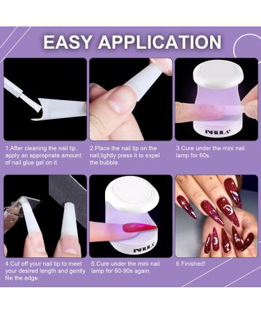 Infilila Mini UV LED Nail Lamp - Portable 16W Quick-Drying Nail Dryer for Gel Nails - USB Powered - 180 Opening Design - A-White - Buy Online on GoSupps.com