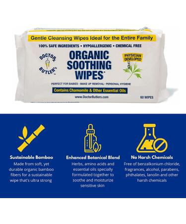 Organic Soothing Wipes for Hemorrhoid Treatment - 60 Count - Buy Online on GoSupps.com