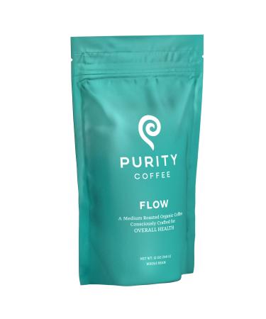 Purity Coffee FLOW Medium Roast Organic Coffee - USDA Certified Organic Specialty Grade Arabica Whole Bean Coffee - Third Party Tested for Mold, Mycotoxins and Pesticides - 12 oz Bag Purity Flow 12oz