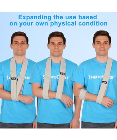 Supregear Adjustable Arm Sling Shoulder Brace - Lightweight Support for Shoulder Injury - Grey, Size S - Buy Online on GoSupps.com