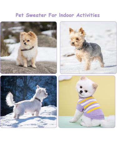 Shop Lynine Dog Sweater - Soft Warm Knitted Striped Sweater for Small Dogs & Cats (Purple L) - Buy Online on GoSupps.com