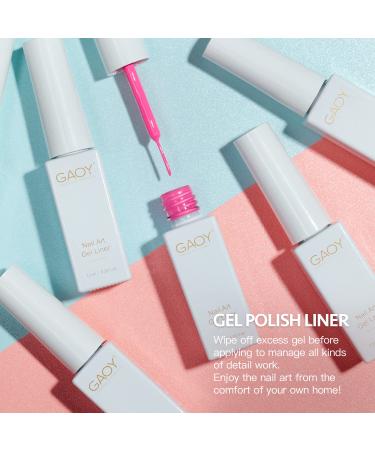 GAOY Gel Nail Art Polish Set - 6 Colors Gel Liner Kit for DIY Manicure and Pedicure - Buy Online on GoSupps.com