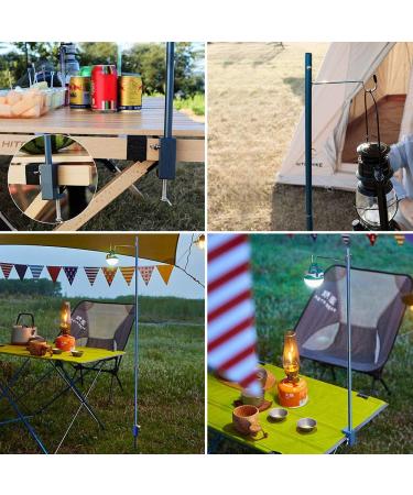 TOBWOLF Portable Camping Folding Lamp Pole - Collapsible Aluminum Lantern Stand for Picnic, Hiking, Fishing - Outdoor Hanging Light Holder Stick - Lightweight & Portable - Blue - Buy Online on GoSupps.com